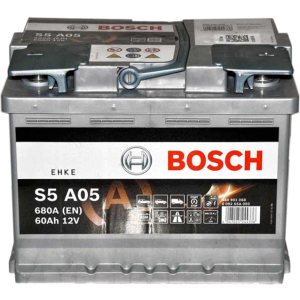 Автомобільний акумулятор Bosch AGM 6СТ-60 (S5A050) 60 Ач (-/+) Euro 680 А (0 092 S5A 050) краща модель в Луцьку