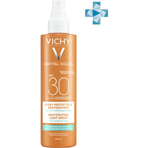 Сонцезахисний спрей Vichy Capital Soleil Protect Anti-Dehydration SPF 30+ з гіалуроновою кислотою, проти зневоднення шкіри+ захист від солі та хлору 200 мл (3337875648554)