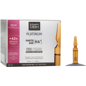 Ампули MartiDerm Platinum Photo-Age Ampollas HA+ 30 шт х 2 мл (8437000435440) краща модель в Луцьку