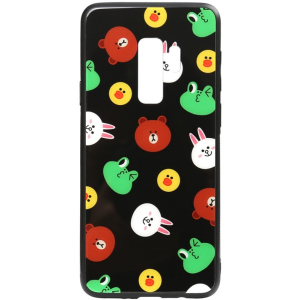 Панель TOTO Cartoon Print Glass Case для Samsung Galaxy S9+ Line friends Black в Луцке