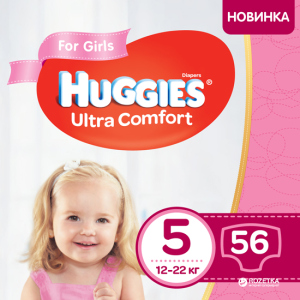 Підгузки Huggies Ultra Comfort 5 Mega для дівчаток 56 шт (5029053543642) в Луцьку