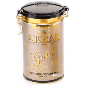 Чай чорний листовий Akbar Gold 450 г у бляшаній банці (5014176001780) краща модель в Луцьку