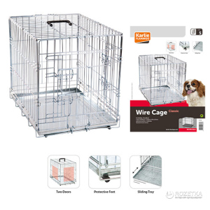 Клетка для собак Karlie Flamingo Wire Cage двухдверная Small 63х43х49 см (541524 5006307) надежный