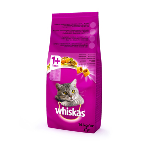 Сухой корм для взрослых кошек Whiskas с ягненком 14 кг (5900951014376)