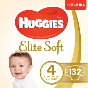 Подгузники Huggies Elite Soft 4 8-14 кг 132 шт (5029054566220) в Луцке