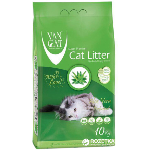 Наполнитель для кошачьего туалета Van Cat Super Premium Quality Aloe Vera Бентонитовый комкующий 10 кг (12 л) (8699245856262) лучшая модель в Луцке