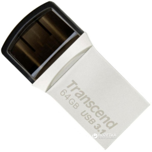 Transcend JetFlash 890 64GB USB 3.1 / Type-C Silver (TS64GJF890S) краща модель в Луцьку