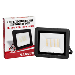 Прожектор світлодіодний MAGNUM FL ECO LED 100Вт slim 6500К IP65 краща модель в Луцьку