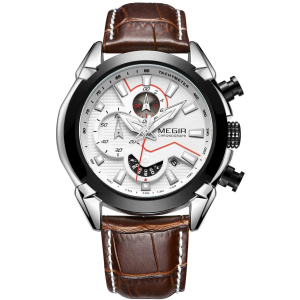 Чоловічий годинник Megir Black Silver Brown MG2065 (ML2065GS-BKBN-7)