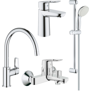 Набір змішувачів GROHE BauLoop 123225K + кухонний змішувач (23337000 + 32815000 + 31232001 + 27598001) в Луцьку