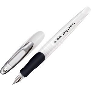 Ручка перьевая для правши Herlitz My.Pen White-Black Синяя Белый корпус (10999738) в Луцке