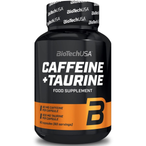 Предтренировочный комплекс Biotech Caffeine+Taurine 60 капсул (5999076234196) в Луцке