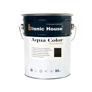 Краска для дерева Bionic-House Aqua Color UV-protect 10л Черное дерево А120 надежный