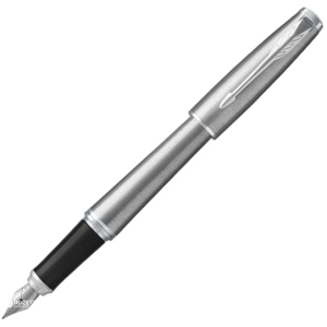 Ручка перьевая Parker Urban 17 Metro Metallic CT FP F Черная Серебристый корпус (30 311) лучшая модель в Луцке