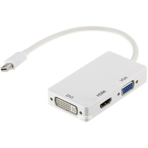 Переходник PowerPlant Mini DisplayPort (Thunderbolt) - HDMI+DVI+VGA (CA910946) ТОП в Луцке