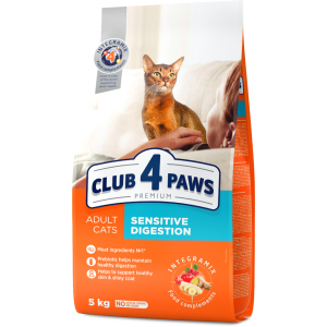 Сухой корм для взрослых кошек Club 4 Paws (Клуб 4 Лапы) Премиум. Чувствительное пищеварение 5 кг (4820083909382)