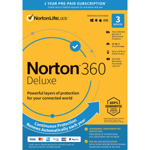 Антивирус Norton 360 Deluxe 25GB для 3 ПК на 1 год ESD-электронный ключ в конверте (21409592) ТОП в Луцке