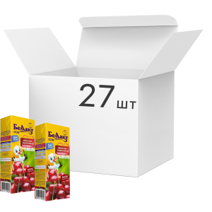 Упаковка соку Беллакт Яблучно-вишневий 200 мл х 27 шт (4814716000731) в Луцьку