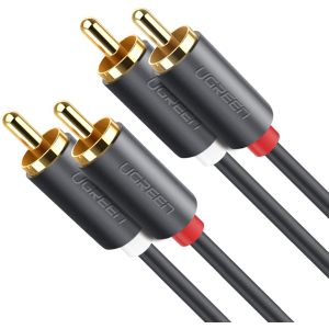 Инсертный кабель Ugreen AV104 2RCA to 2RCA Audio Cable 1 м Black (90401971) лучшая модель в Луцке