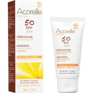 Сонцезахисний крем для обличчя Acorelle SPF50 органічний 50 мл (3700343046112) ТОП в Луцьку