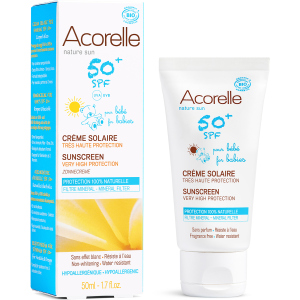 Солнцезащитный крем для детей Acorelle SPF 50+ органический 50 мл (3700343046082) в Луцке