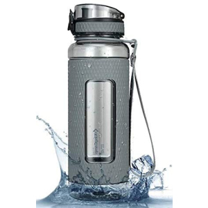 Бутылка для воды KingCamp Silicon Tritan Bottle KA1144 1 л Medium grey (KA1144_MEDIUMGREY) лучшая модель в Луцке