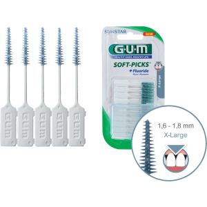 Набір міжзубних щіток GUM Soft-Picks з фторидом 1.6-1.8 мм 40 шт (7630019900942)