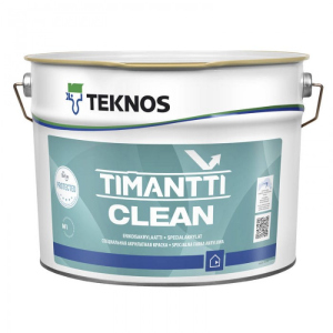 Водорозчинна фарба для стін та стелі Teknos Timantti Clean, 9 л краща модель в Луцьку