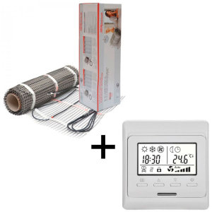 Теплый пол Hemstedt двухжильный мат DH 4 м2 + терморегулятор программируемый E51 лучшая модель в Луцке