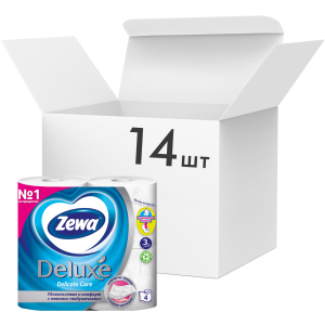 Упаковка туалетного паперу Zewa Deluxe тришарового без аромату 14 шт по 4 рулони (7322540313376) краща модель в Луцьку