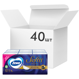 Упаковка носових хусток Zewa Softis чотиришарових кишенькових 40 шт по 9 пачок (7322540352313) краща модель в Луцьку