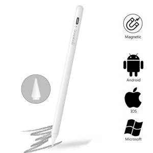 Стілус універсальний Goojodoq Active Magnetic 3 Gen Android iPhone (iPad до 2017) Type-C 1.2mm White краща модель в Луцьку