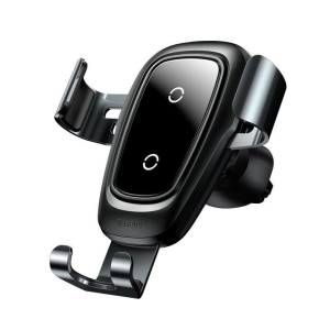 Автоутримувач із бездротовою зарядкою Baseus Metal Gravity Car Mount 1.7A Qc3.0 Сірий (RO-22377) краща модель в Луцьку