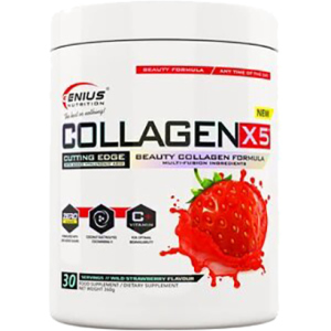 Коллаген Genius Nutrition Collagen-X5 360 г Wild Strawberry (7358670497839) ТОП в Луцке