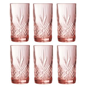 Набір високих склянок Luminarc Зальцбург Pink 6 шт х 380 мл (P9166/1) ТОП в Луцьку