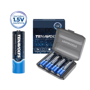 Акумулятор Tenavolts Lithium AA 1.5В 1850 мА·год 4 шт у пластиковому боксі (191763001134) ТОП в Луцьку