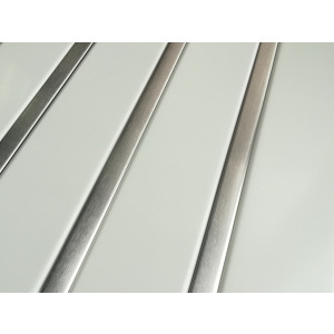 Реечный алюминиевый потолок Allux белый матовый - нержавейка сатин комплект 300 см х 330 см ТОП в Луцке