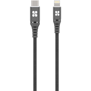 Кабель Promate PowerCord Type-C - Lightning 1.2 м Grey (powercord.grey) краща модель в Луцьку