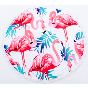 Пляжний рушник MirSon №5054 Summer Time Light flamingo 150x150 см надійний