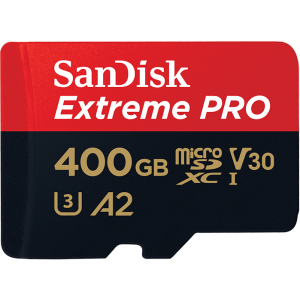 SanDisk microSDXC 400GB C10 UHS-I U3 A2 Extreme Pro V30 + SD-адаптер (SDSQXCZ-400G-GN6MA) рейтинг