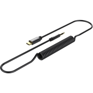 купить Переходник Vention Type-C to 3.5 мм Male Spring Audio Cable Metal Type 1 м Black (BGABF)