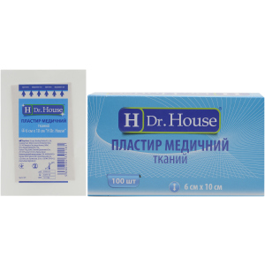 Пластир медичний тканинний H Dr. House 6 см х 10 см (5060384392165) краща модель в Луцьку