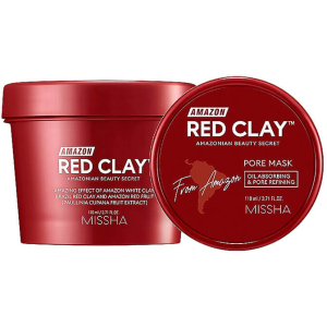 Маска для обличчя на основі червоної глини Missha Amazon Red Clay Pore Mask 110 мл (8809643534987) краща модель в Луцьку