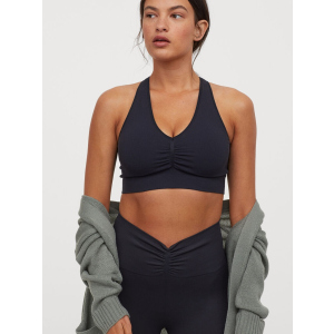 Спортивний топ H&M Sport 0849886-1 L Темно-синій (EZH2000000076454) ТОП в Луцьку