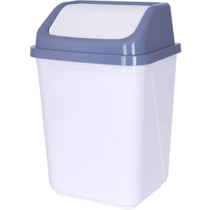 Корзина для мусора Violet House 35х22.5х30 см White-grey (0099 WHITE -GREY с/кр.20 л) лучшая модель в Луцке