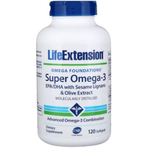 Супер Омега-3, Omega Foundations, Super Omega-3, Life Extension, 120 Желатинових Капсул (737870198215) ТОП в Луцьку