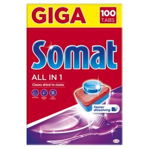 Таблетки для посудомийної машини Somat All in one 100 шт (9000101020236) ТОП в Луцьку