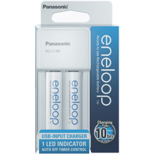 Зарядное устройство Panasonic Compact Charger USB+ Eneloop 2AA 1900 mAh NI-MH (K-KJ80MCC20USB) ТОП в Луцке