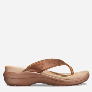 Вьетнамки Crocs Jibbitz Capri Metallic Textured Wedge Flip Flops 205782-860-W8 38-39 24.6 см Бронза (191448337497) лучшая модель в Луцке