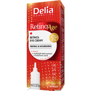 купити Крем для шкіри навколо очей Delia Cosmetics Retinoage Зміцнення та живлення для всіх типів шкіри 15 мл (5901350483206)